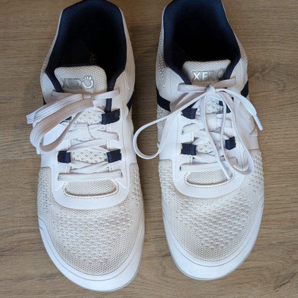 Xero Prio Neo white and blue barefoot shoe size 8.5 Men's